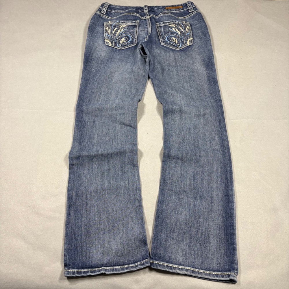 Rhythm in Blues Womens Bootcut Jeans Size 6 Reg Medium Wash Embroidered Pockets